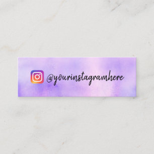 Purple Watercolor Social Media Mini Business Card