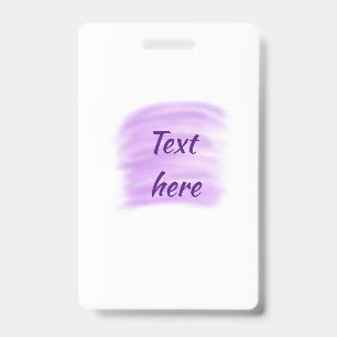Purple watercolor splashes add text here custom pe badge