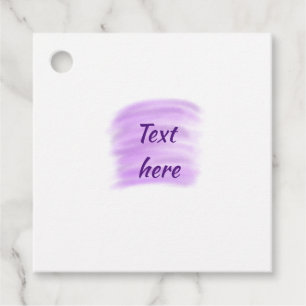 Purple watercolor splashes add text here custom pe favour tags
