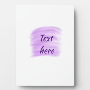 Purple watercolor splashes add text here custom pe plaque