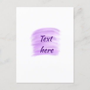 Purple watercolor splashes add text here custom pe postcard