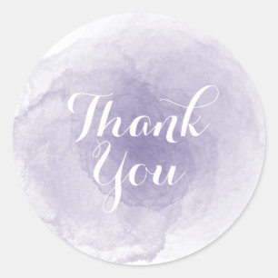 Purple Watercolor Thank You Sticker