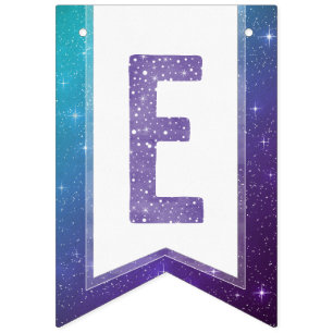 Purple Watercolor Typography Believe in Magic Bunting Flags