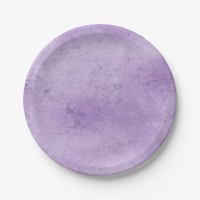 Purple Watercolor Wedding Bridal Shower Grunge Paper Plate (Front)