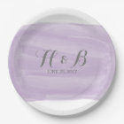 Purple Watercolor Wedding Paper Plates