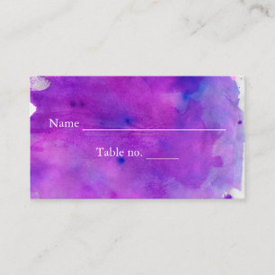 Purple Watercolor Wedding Place Card