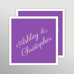 Purple Watercolor Wildflower Cocktail Party Napkin