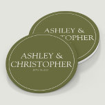 Purple Watercolor Wildflower Wedding Round Paper Coaster<br><div class="desc">Minimalist wedding party coaster designed to coordinate with our whimsical purple wildflower wedding stationery collection. Clean,  crisp typography,  coordinating background colours. ❀❀❀ 

Easily personalizable. However,  please contact us for assistance in personalizing or customizing to fit your individual wishes,  or to help in creating related wedding stationery products.</div>