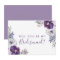 Purple Watercolor Will You Be My Bridesmaid