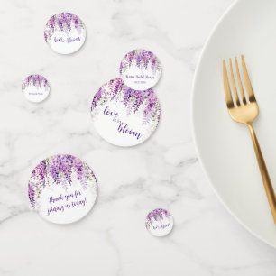 Purple Watercolor Wisteria Bridal Shower Confetti