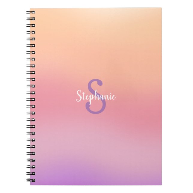 Purple Watercolors Monogram Notebook (Front)