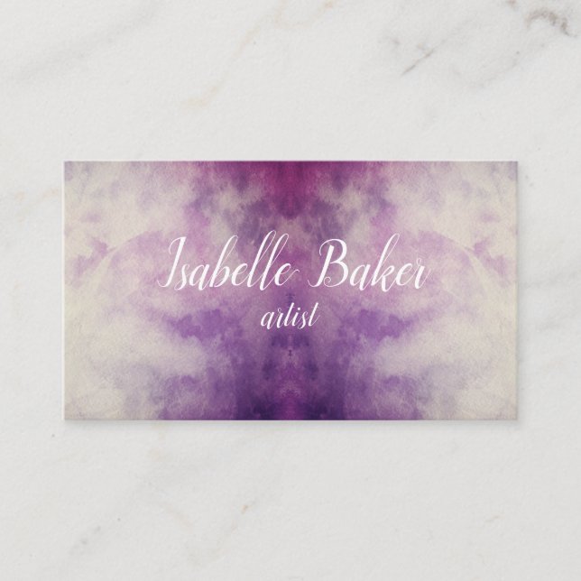 Purple Watercolour business card (Front)