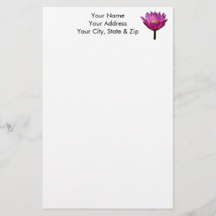 Purple Waterlily Lotus Stationery