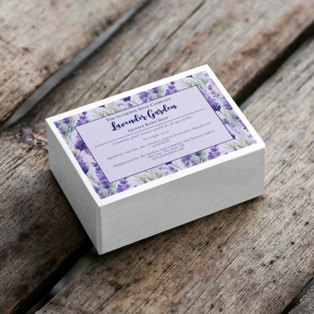 Purple Waterproof Lavender Soap Cosmetics Label (Creator Uploaded)