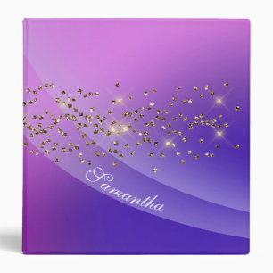 Purple Wave with Faux Glitter Avery Binder