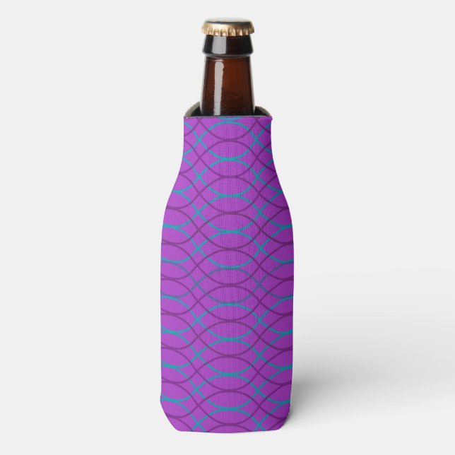 Purple Waves  Bottle Cooler (Bottle Front)