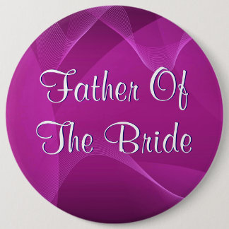 Purple Waves Father Of The Bride 6 Inch Round Button