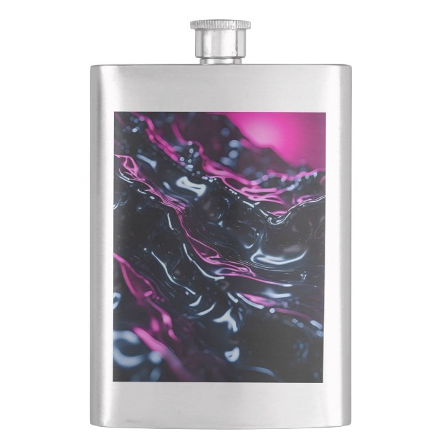 Purple Waves Hip Flask (Front)