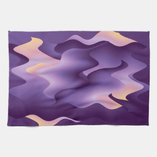 Purple waves kitchen towel