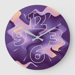 Purple waves large clock