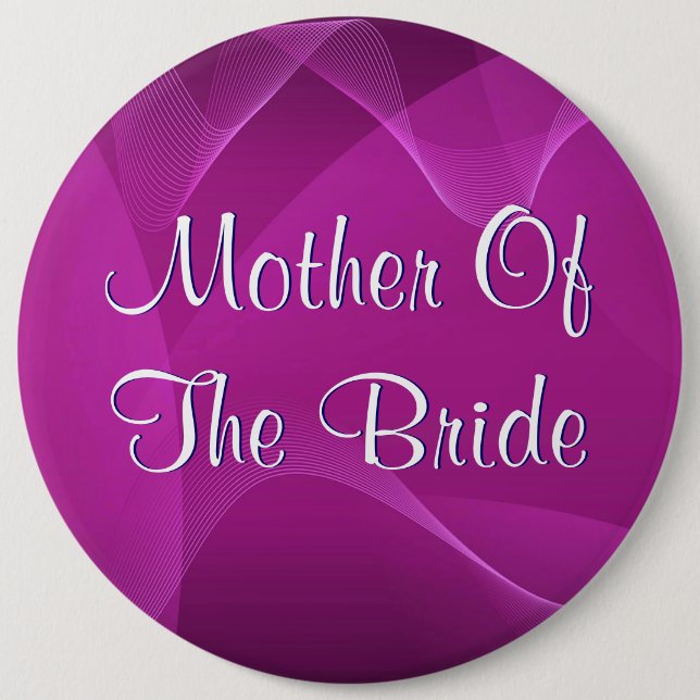 Purple Waves Mother Of The Bride 6 Inch Round Button (Front)