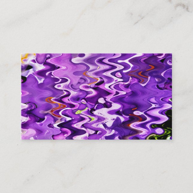 PURPLE WAVES OF FLOWERS BUSINESS CARD (Front)