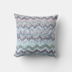 Purple waves Throw Cushion 41 cm x 41 cm