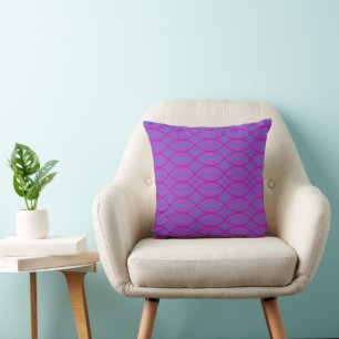 Purple Waves  Throw Pillow