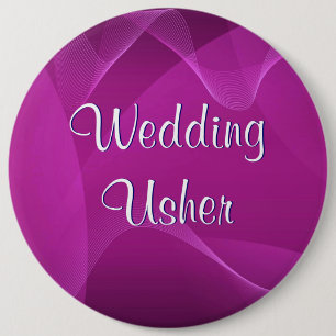 Purple Waves Usher 6 Inch Round Button