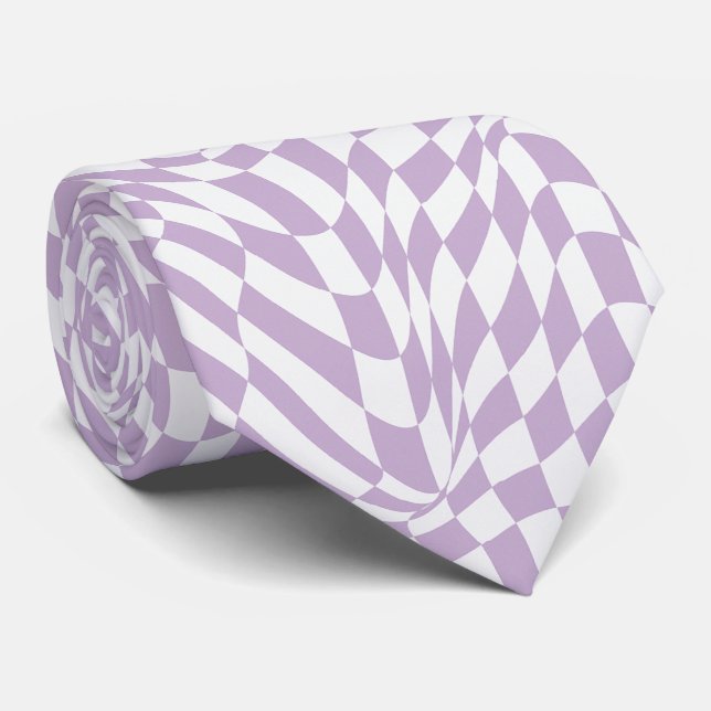 Purple wavy checks tie (Rolled)