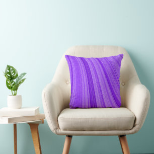 Purple Wavy Glitter Throw Pillow