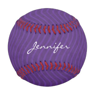 Purple Wavy Lines Pattern Baseball