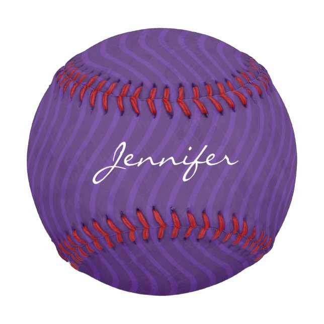Purple Wavy Lines Pattern Baseball (Back)
