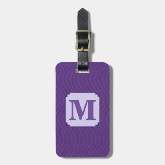 Purple Wavy Lines Pattern Luggage Tag