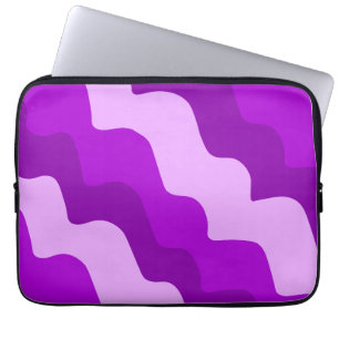 Purple wavy ocean waves gradient laptop sleeve
