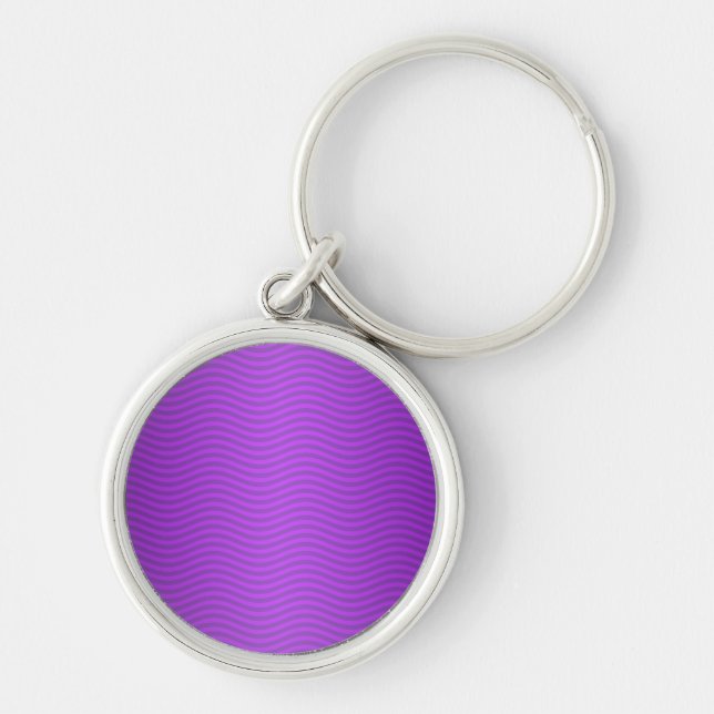 Purple Wavy Stripes Keychain (Front)