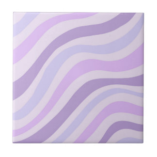 Purple Wavy Stripes Pattern Retro Y2K Chic Tile