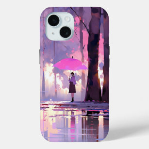Purple Weather Anime Impressionism iPhone 15 Case