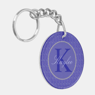 Purple Weave Glitzy Custom Monogram Keychain