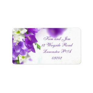 purple wedding address label