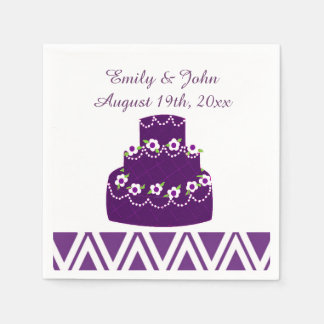 Purple Wedding Cake Napkin
