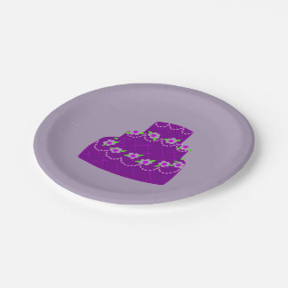 Purple Wedding Cake Paper Plate