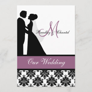 Purple Wedding Couple Wedding Invitation