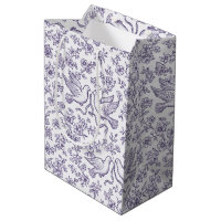 Purple Wedding Doves with Ribbons and Flowers