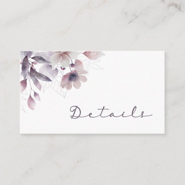 Purple Wedding Enclosure Card (Front)