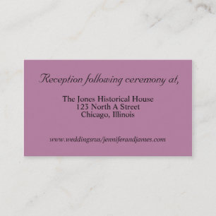 Purple Wedding enclosure cards