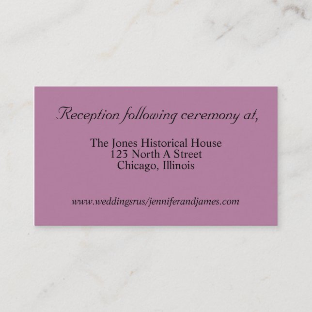 Purple Wedding enclosure cards (Front)