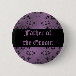 Purple wedding Father of the Groom 2 Inch Round Button