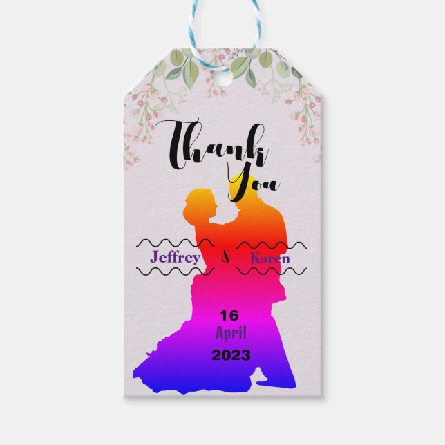 Purple  wedding  gift tags (Front)