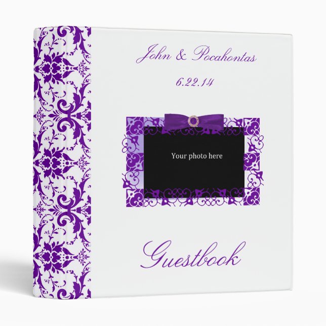 Purple Wedding Guestbook Binder (Front/Spine)